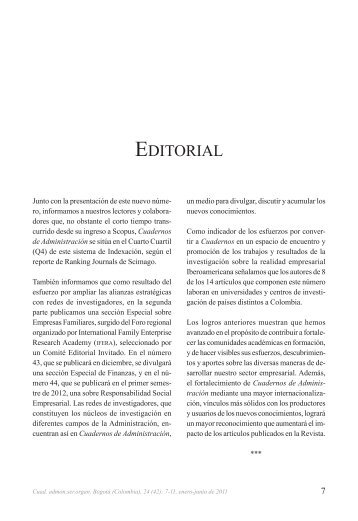 EDITORIAL - SciELO Colombia