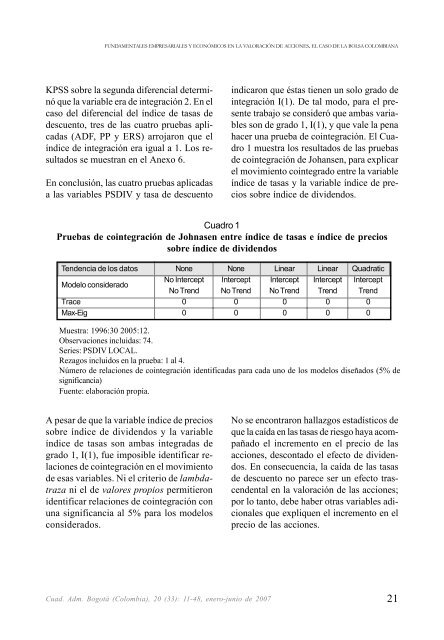 Fundamentales empresariales y econÃ³micos en ... - SciELO Colombia