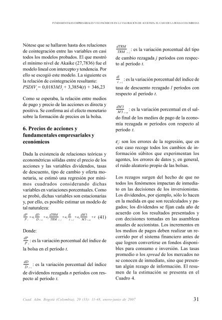 Fundamentales empresariales y econÃ³micos en ... - SciELO Colombia