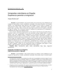 Inmigrantes colombianos en EspaÃ±a. Experiencia parental e ...