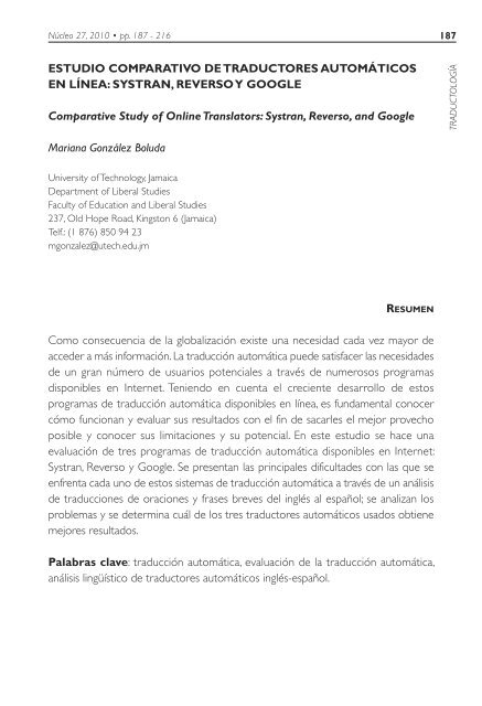 ESTUDIO COMPARATIVO DE TRADUCTORES  - SciELO