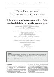 Infantile tuberculous osteomyelitis of the proximal tibia involving the ...