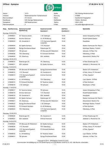 DFBnet - Spielplan 27.06.2014 16:18