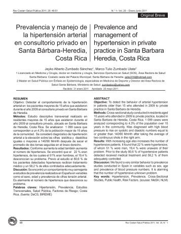 Prevalencia y manejo de la hipertensiÃ³n arterial en ... - SciELO