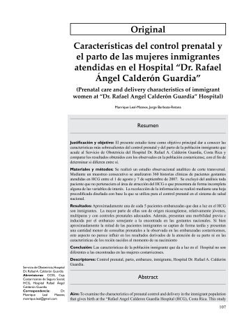 Original CaracterÃ­sticas del control prenatal y el parto de ... - SciELO