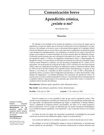 ComunicaciÃ³n breve Apendicitis crÃ³nica