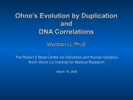 Ohno's Evolution by Duplication and DNA Correlations, Wentian Li ...