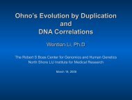 Ohno's Evolution by Duplication and DNA Correlations, Wentian Li ...