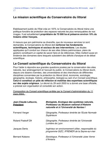 Le Conseil scientifique du Conservatoire du littoral - Les entretiens ...
