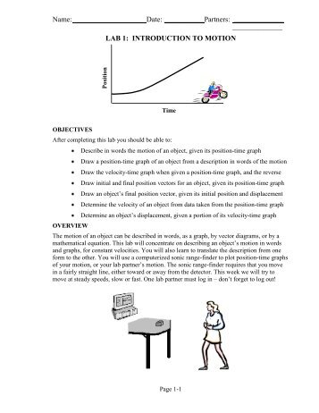 LAB 1: INTRODUCTION TO MOTION