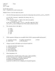 CHM 365 Name: Exam 2 Oct. 13, 2004 Do all of the questions. Part I ...