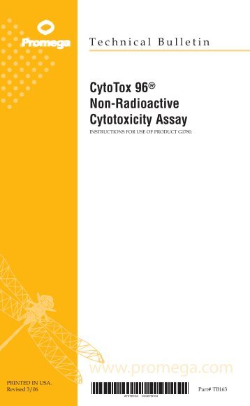CytoTox 96(R) Non-Radioactive Cytotoxicity Assay Technical ...