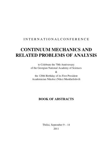 continuum mechanics and related problems of analysis - Razmadze ...