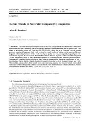 Recent Trends in Nostratic Comparative Linguistics - The Georgian ...