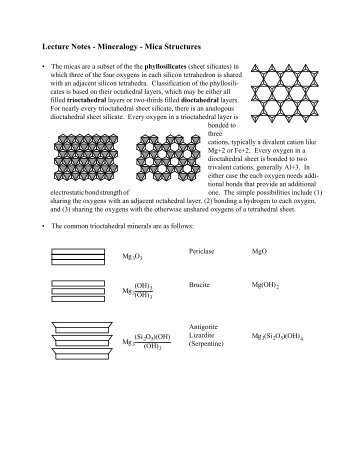 Lecture Notes - Mineralogy - Mica Structures