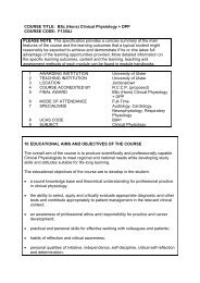 COURSE TITLE: BSc (Hons) Clinical Physiology + DPP