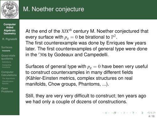 Computer Aided Algebraic Geometry