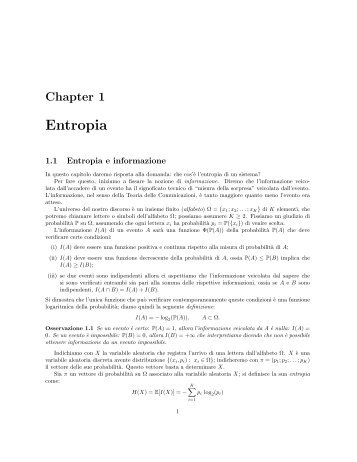 Entropia - Scienze Matematiche, Fisiche e Naturali