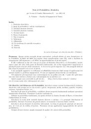 Note del corso di Analisi II (parte di calcolo delle probabilita' e ...