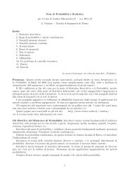 Note del corso di Analisi II (parte di calcolo delle probabilita' e ...