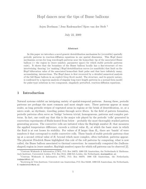 Hopf dances near the tips of Busse balloons - Faculteit der ...