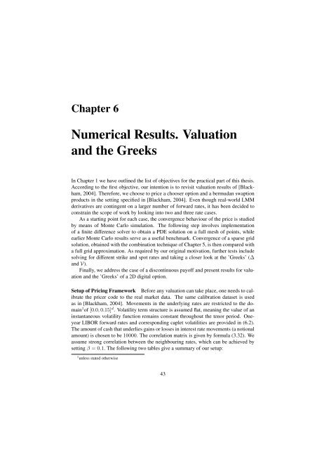 sparse grid method in the libor market model. option valuation and the