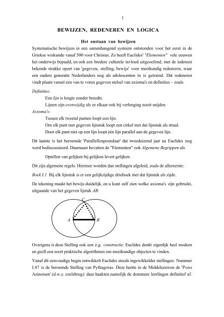 bewijzen, redeneren en logica - Faculteit der Natuurwetenschappen ...