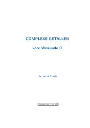 COMPLEXE GETALLEN voor Wiskunde D - Faculteit der ...