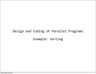 Design and Coding of Parallel Programs Example: Sorting