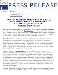 PRESS RELEASE - Buffalo Museum of Science