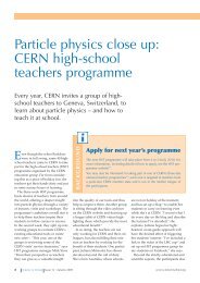 CERN high-school teachers programme - Science in School
