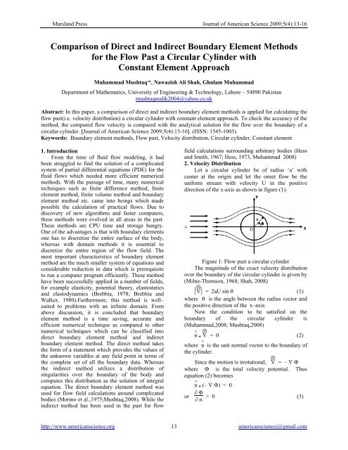 Comparison of Direct and Indirect Boundary Element Methods for ...