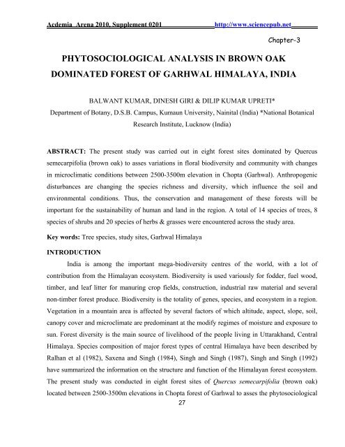 Ecological, Social and Commercial Role of Lichens in India with ...