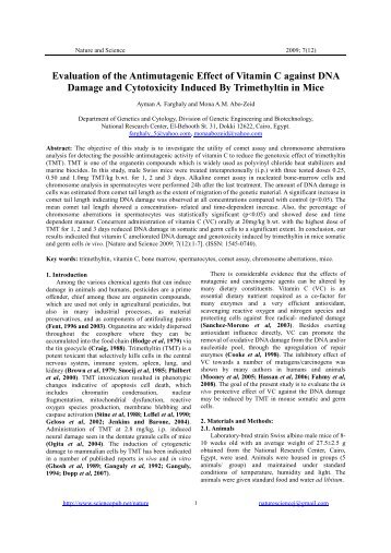 Evaluation of the Antimutagenic Effect of Vitamin C against DNA ...