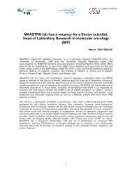 MAASTRO lab has a vacancy for a Senior scientist, Head of ...