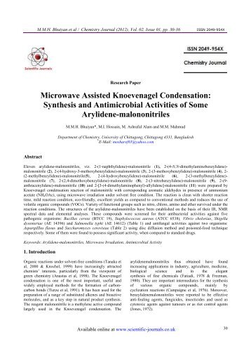 Microwave Assisted Knoevenagel Condensation - Scientific Journals