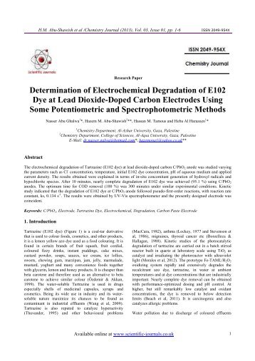 Determination of Electrochemical Degradation ... - Scientific Journals