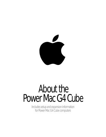 About the Power Mac G4 Cube - Support - Apple