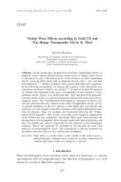 ESSAY ''Scalar Wave Effects according to Tesla' - Society for ...