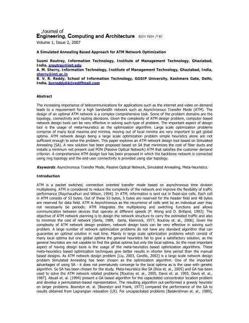 A Simulated Annealing Based Approach for ATM Network Optimization