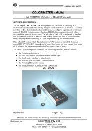 Colorimeter Digital Instruction Sheets - Scientrific Pty Ltd