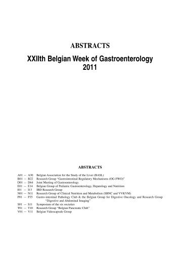 ABSTRACTS XXIIth Belgian Week of Gastroenterology 2011
