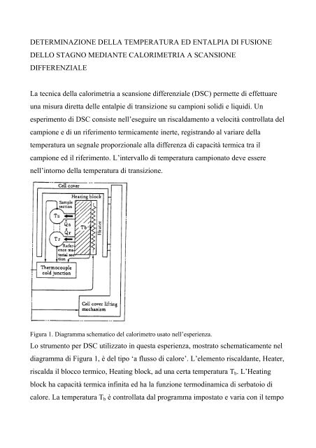 DETERMINAZIONE DELLA TEMPERATURA ED ENTALPIA DI ...