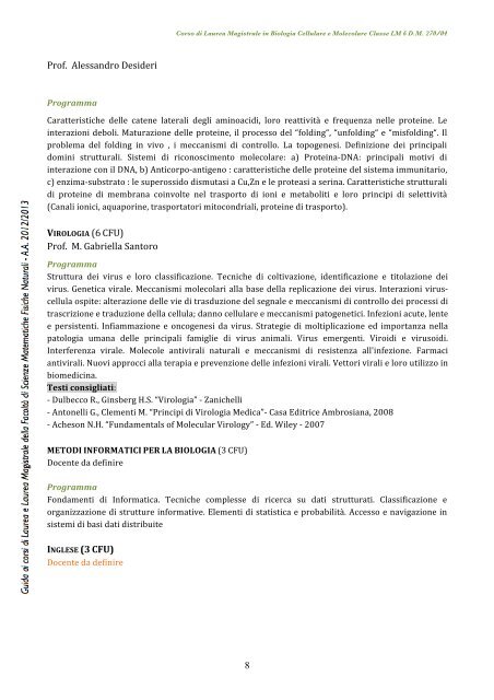 a.a. 2012-2013 - Macroarea di Scienze MFN