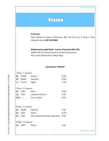 A.A. 2012/2013 - Macroarea di Scienze MFN