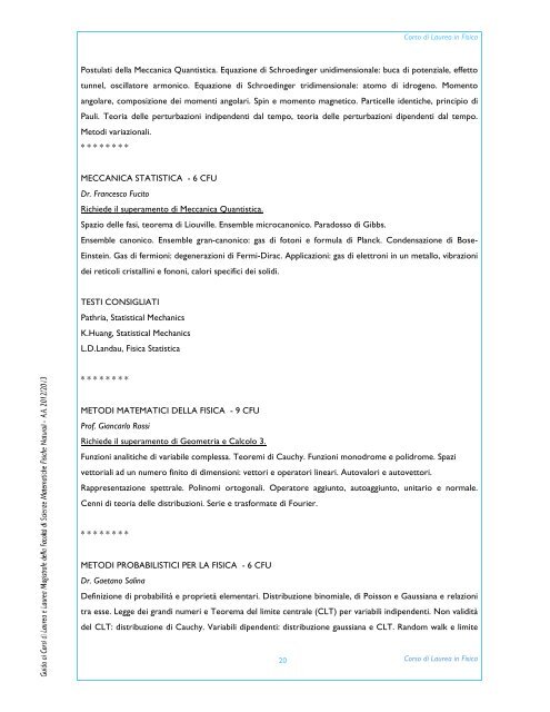 A.A. 2012/2013 - Macroarea di Scienze MFN