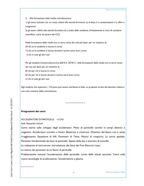 A.A. 2012/2013 - Macroarea di Scienze MFN