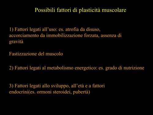 Meccanica della contrazione e plasticitÃ  del ... - Scienze motorie