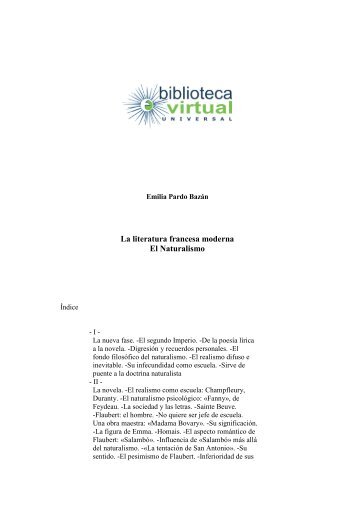 La literatura francesa moderna El Naturalismo - Biblioteca Virtual ...