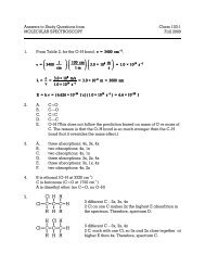 Answers to Molecular Spectroscopy Study Questions